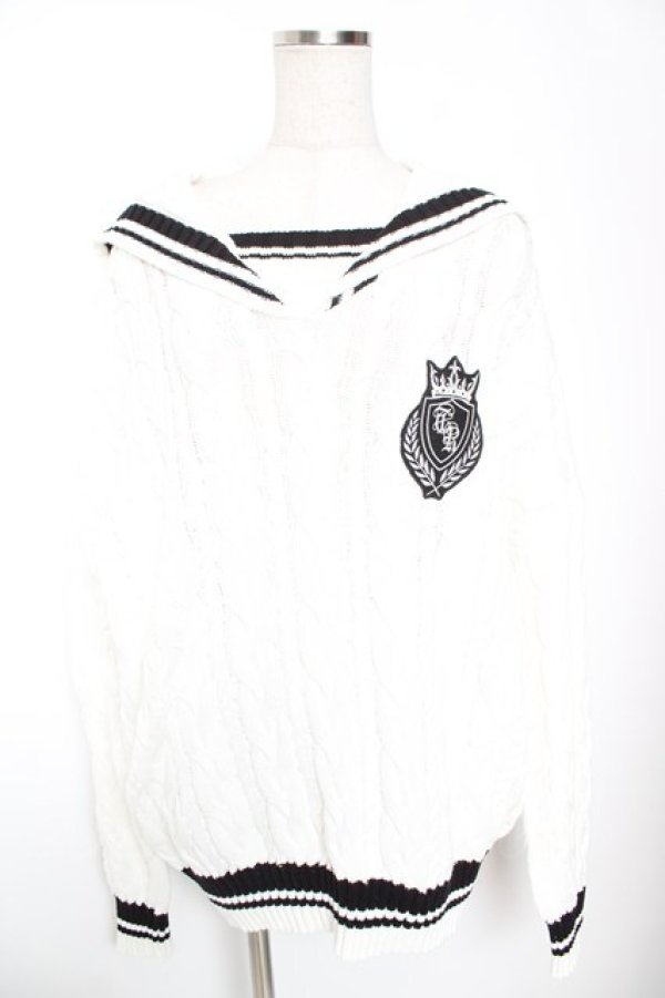 画像1: TRAVAS TOKYO / セーラーカラーエンブレムプルオーバー F ホワイト Y-26-01-16-110-PU-TO-SZ-ZY (1)