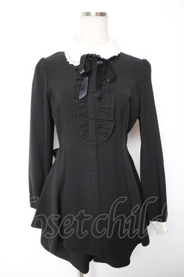 画像1: Secret Honey / ダブルフリルセットアップ 2 ブラック Y-26-01-16-111-CA-OP-SZ-ZY (1)