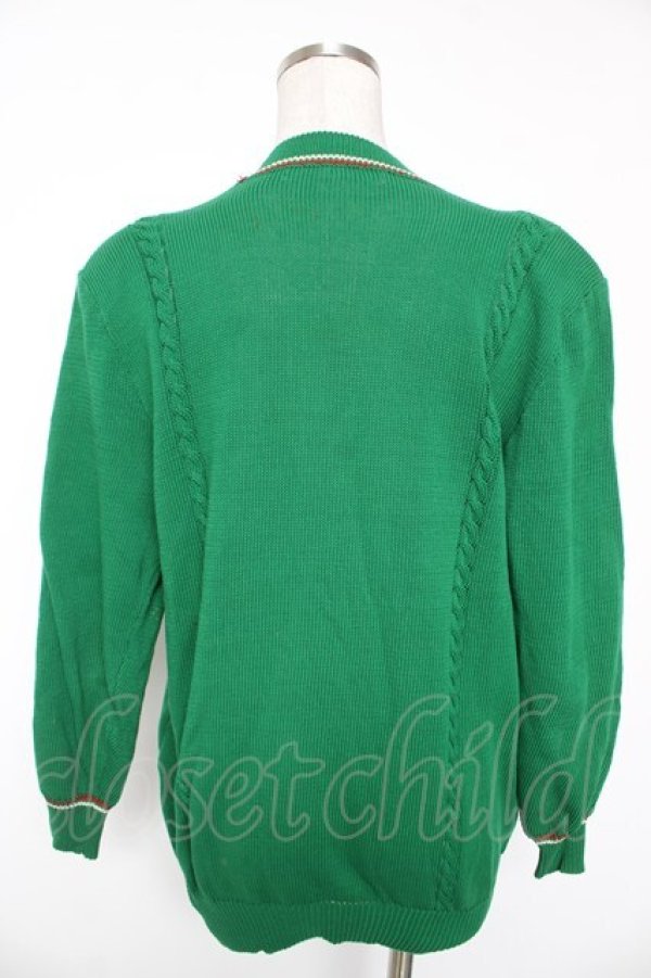 画像2: INGEBORG / エンブレムワッペン付きカーディガン  グリーン Y-26-01-16-116-LO-TO-SZ-ZY (2)