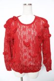 画像1: INGEBORG / カメリアモチーフ透かしニット  赤 Y-26-01-16-120-LO-TO-SZ-ZY (1)