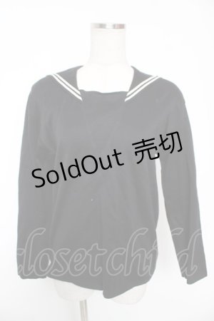 画像: INGEBORG / セーラー長袖ニット  黒 Y-26-01-16-121-LO-TO-SZ-ZY