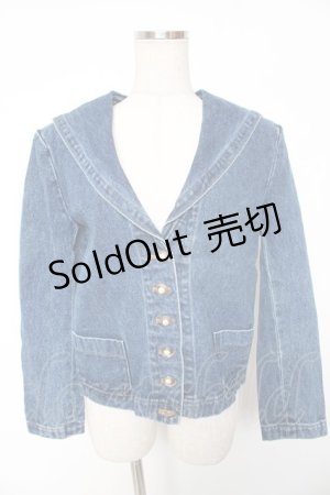画像: INGEBORG / デニムセーラージャケット  インディゴブルー Y-26-01-16-124-LO-JA-SZ-ZY