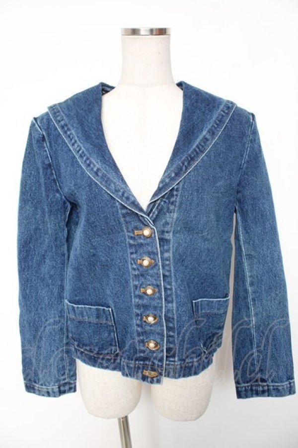 画像1: INGEBORG / デニムセーラージャケット  インディゴブルー Y-26-01-16-124-LO-JA-SZ-ZY (1)