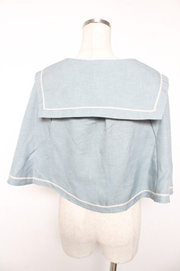 画像2: Kurumi Collaboration / TT*KRMセーラーケープ S 淡青 Y-26-01-16-125-LO-JA-SZ-ZY (2)