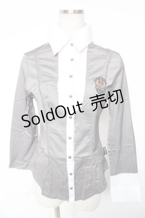 画像: Ozz Croce / エンブレムワッペンブラウス  グレー Y-26-01-16-126-OO-TO-SZ-ZS