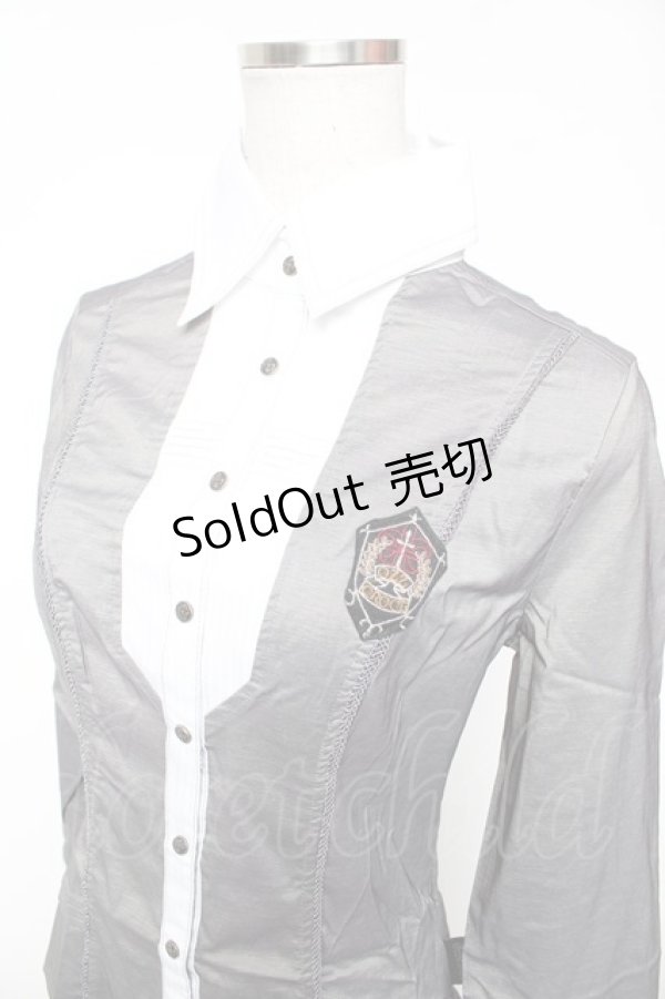 画像3: Ozz Croce / エンブレムワッペンブラウス  グレー Y-26-01-16-126-OO-TO-SZ-ZS (3)