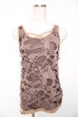 画像1: Ozz Croce / プリント入り異素材切替ノースリーブトップス  ブラウン Y-26-01-16-129-OO-TO-SZ-ZY (1)
