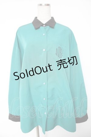画像: NieR Clothing / 配色BIGシャツ  グリーン Y-26-01-16-132-PU-BL-SZ-ZY
