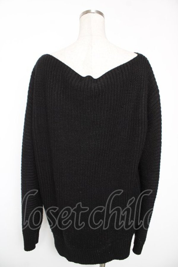 画像2: NieR Clothing / 刺繍ロングニット L 黒 Y-26-01-16-133-PU-TO-SZ-ZY (2)