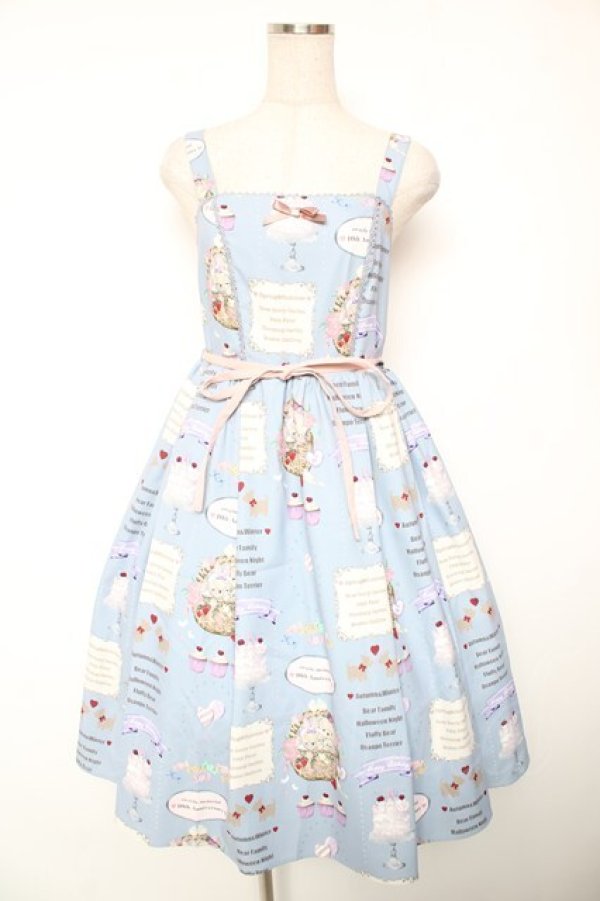 画像1: axes femme kawaii / 10thアニバーサリージャンパースカート M サックス Y-26-01-16-135-AX-OP-SZ-ZY (1)