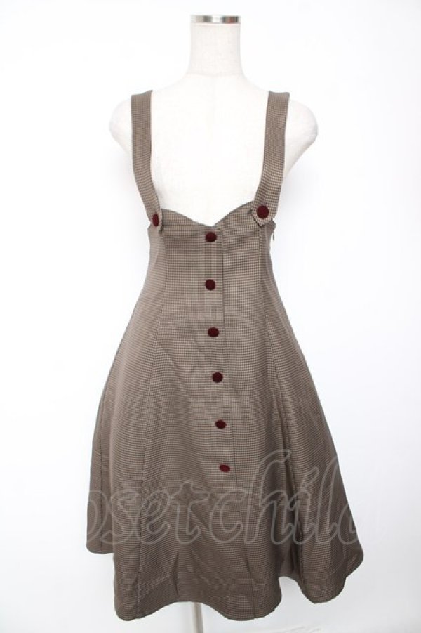 画像1: Fi.n.t / サスペンダー付きハイウエストチェックスカート F ブラウン Y-26-01-16-143-CA-OP-SZ-ZY (1)