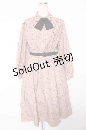 画像: an another angelus / タイ付きミックスドットワンピース F ピンクベージュ Y-26-01-16-148-CA-OP-SZ-ZY