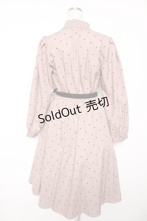 画像2: an another angelus / タイ付きミックスドットワンピース F ピンクベージュ Y-26-01-16-148-CA-OP-SZ-ZY (2)
