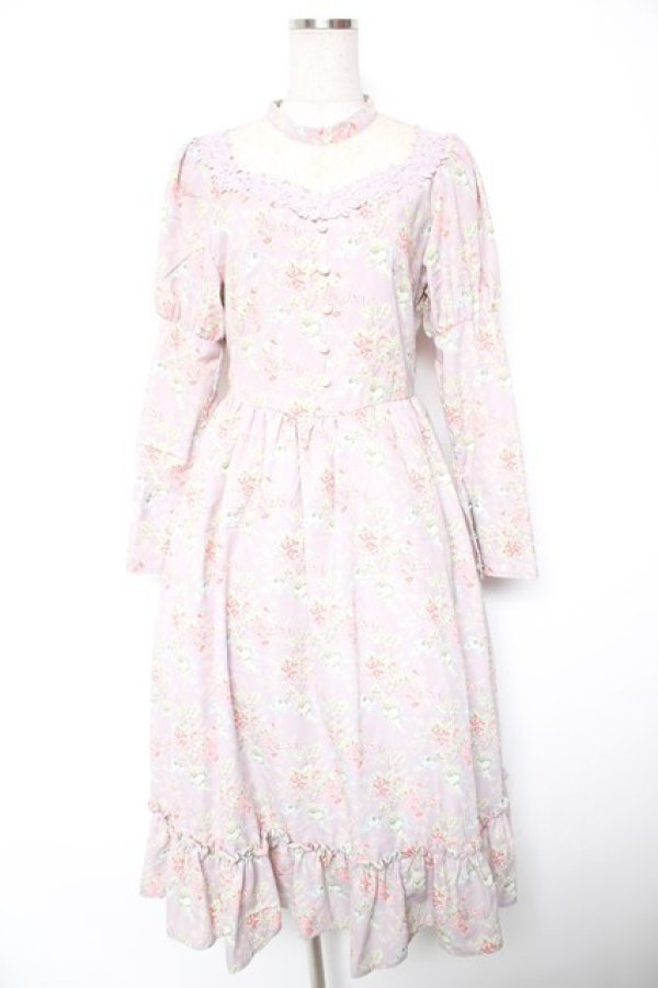 画像1: Kurumi Collaboration / KRハナジゴスリーブワンピース M ラベンダー Y-26-01-16-154-LO-OP-SZ-ZY (1)