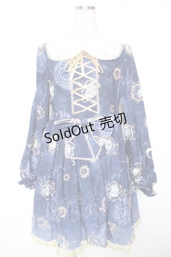 画像1: Doll Paradise / 占星術ホロスコープワンピース M 紺 Y-26-01-16-158-LO-OP-SZ-ZY (1)