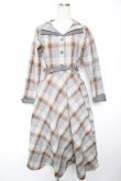 画像1: an another angelus / ダブルオープンカラーチェックワンピース F サックス Y-26-01-16-159-CA-OP-SZ-ZY (1)