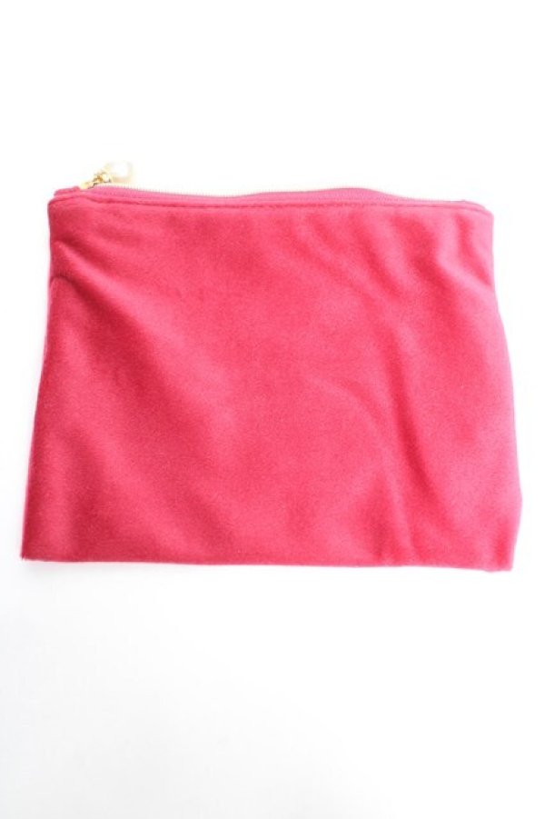 画像2: m petit by misako / NINA'Sベロアポーチ  濃赤 Y-26-01-16-002-LO-ZA-SZ-ZY (2)