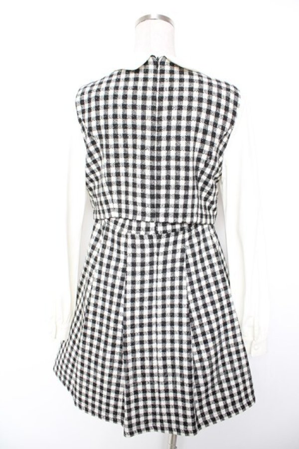 画像2: Ank Rouge / ドーリーツイードSET/UPワンピース M 黒 Y-26-01-16-162-CA-OP-SZ-ZY (2)