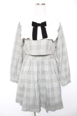 画像: Ank Rouge / チェック柄ヨークフリルSET/UPワンピース M グレー Y-26-01-16-163-CA-OP-SZ-ZY