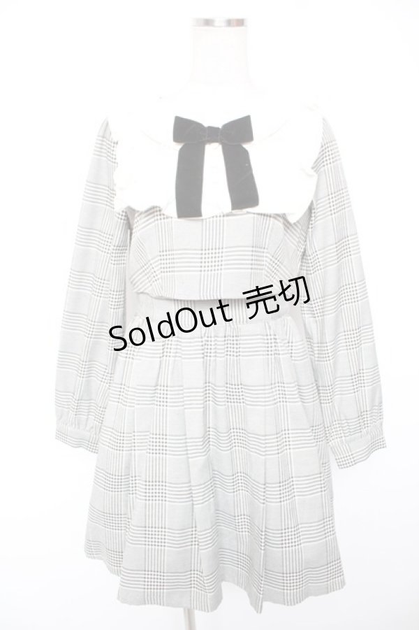 画像1: Ank Rouge / チェック柄ヨークフリルSET/UPワンピース M グレー Y-26-01-16-163-CA-OP-SZ-ZY (1)