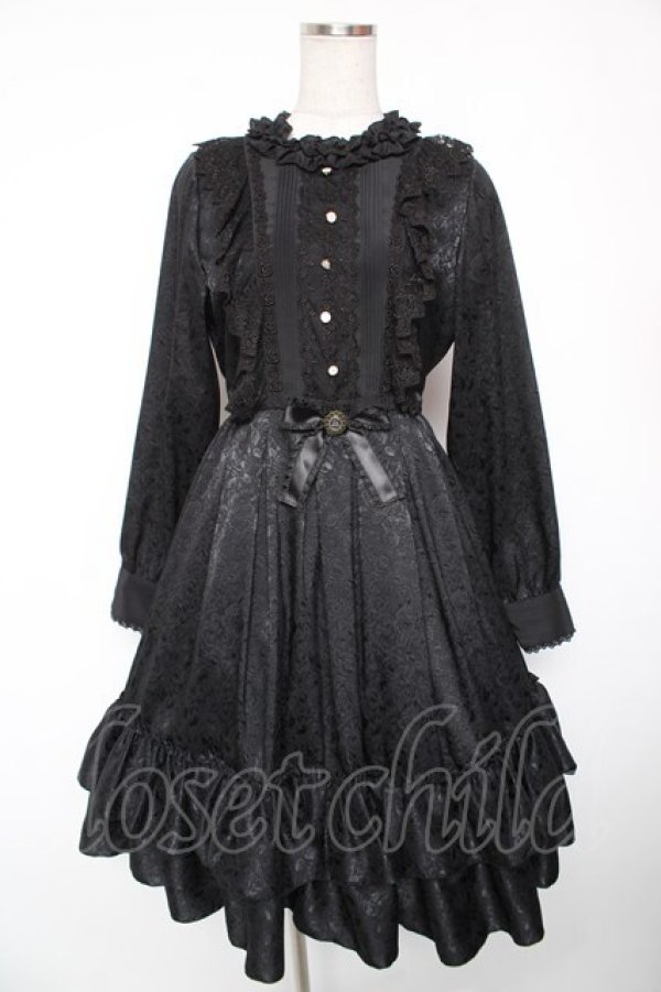 画像1: Pina sweetcollection / ローズジャガードワンピース  黒 Y-26-01-16-172-LO-OP-SZ-ZY (1)