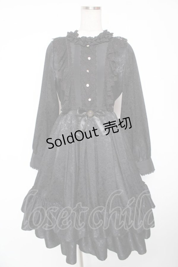 画像1: Pina sweetcollection / ローズジャガードワンピース  黒 Y-26-01-16-172-LO-OP-SZ-ZY (1)