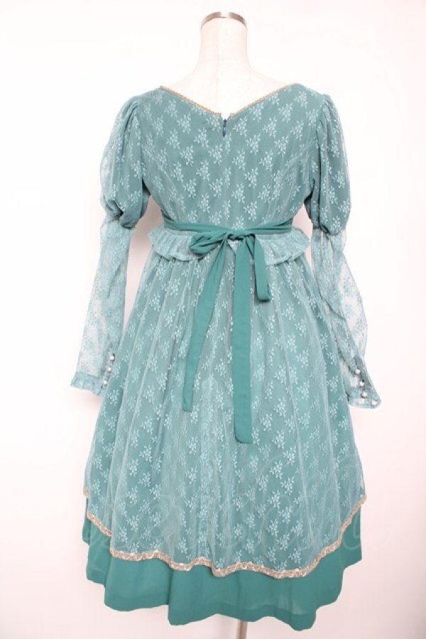 画像2: Victorian maiden / ジュリエットレースリボンドレス  グリーン Y-26-01-16-173-CL-OP-SZ-ZY (2)
