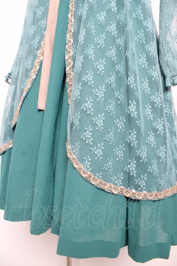 画像4: Victorian maiden / ジュリエットレースリボンドレス  グリーン Y-26-01-16-173-CL-OP-SZ-ZY (4)