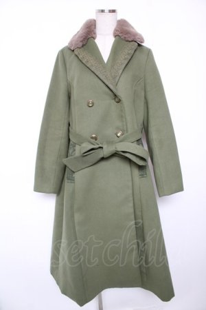 画像: axes femme / テーラー襟コート L グリーン Y-26-01-16-179-AX-CO-SZ-ZY