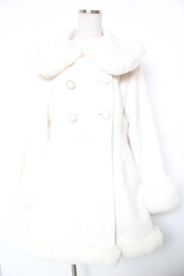 画像1: LIZ LISA / ファーカラーコート 0 アイボリー Y-26-01-16-183-LO-CO-SZ-ZY (1)