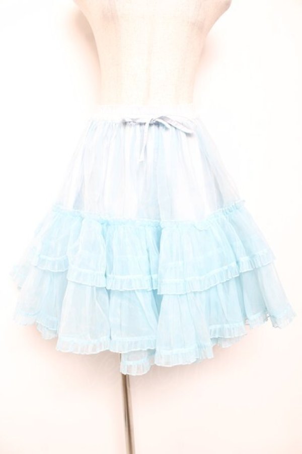 画像1: metamorphose / オーガンジーフリルパニエ  サックス Y-26-01-16-189-ME-SK-SZ-ZY (1)