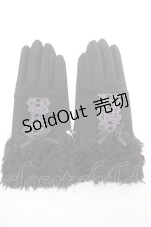 画像: axes femme / はしごレース使い手袋  黒 Y-26-01-16-003-AX-ZA-SZ-ZY