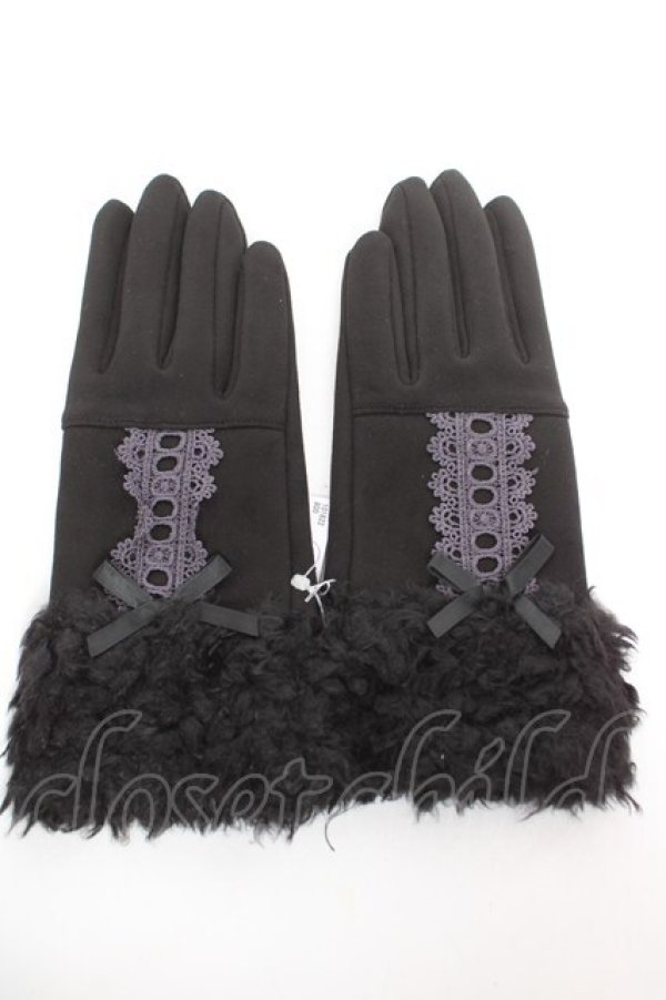 画像1: axes femme / はしごレース使い手袋  黒 Y-26-01-16-003-AX-ZA-SZ-ZY (1)