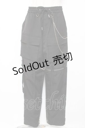 画像: THICC / ジップワイドカーゴパンツ  ブラック Y-26-01-16-192-PU-PA-SZ-ZY