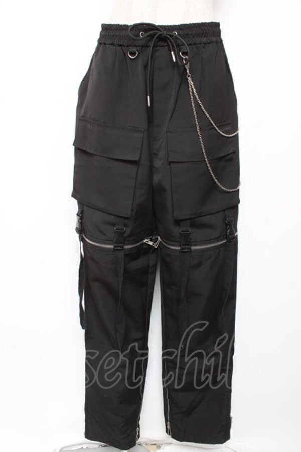 画像1: THICC / ジップワイドカーゴパンツ  ブラック Y-26-01-16-192-PU-PA-SZ-ZY (1)