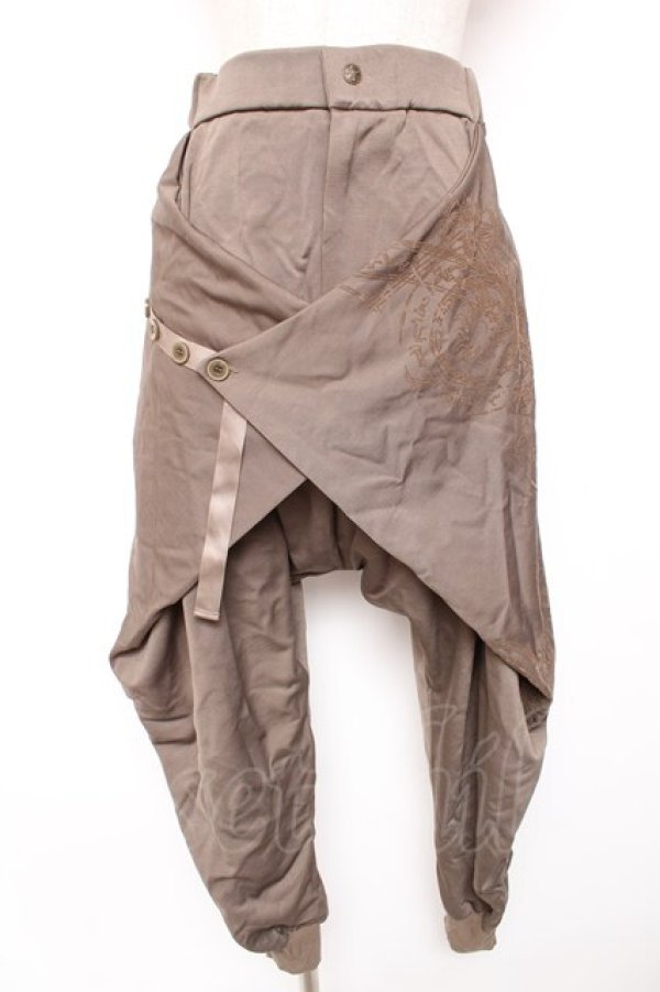 画像1: Ozz conte / ラップデザインサルエルパンツ  ベージュ Y-26-01-16-194-OO-PA-SZ-ZY (1)