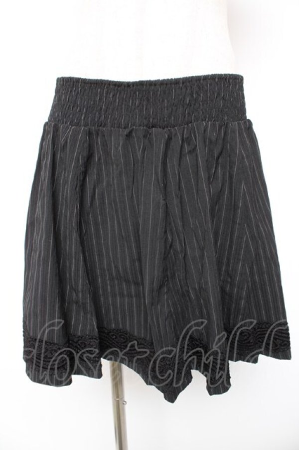 画像1: Ozz Croce / ストライプスカート  黒 Y-26-01-16-195-OO-SK-SZ-ZY (1)