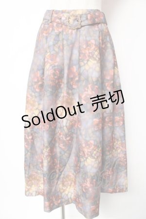 画像: axes femme / ステンドグラスランプ柄スカート M オレンジ Y-26-01-16-197-AX-SK-SZ-ZI