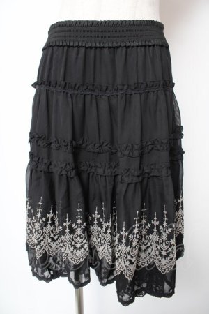 画像: axes femme / 裾フロッキースカート M 黒 Y-26-01-16-198-AX-BL-SZ-ZS