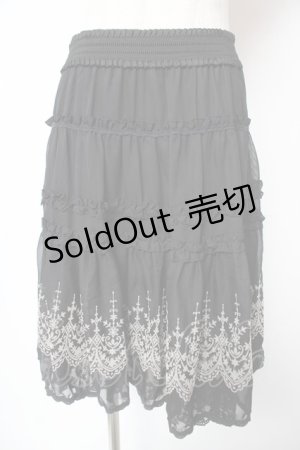 画像: axes femme / 裾フロッキースカート M 黒 Y-26-01-16-198-AX-BL-SZ-ZS