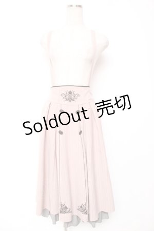 画像: axes femme / サス付モチーフ刺繍スカート F ピンク Y-26-01-16-202-AX-SK-SZ-ZS