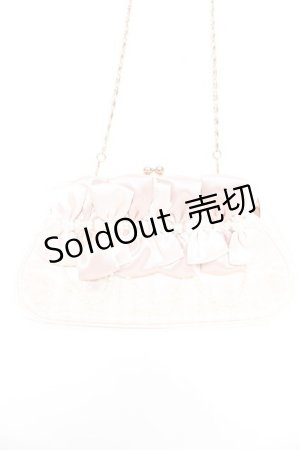 画像: axes femme / リボン×パールパーティーバッグ  ゴールド Y-26-01-16-022-AX-BG-SZ-ZY