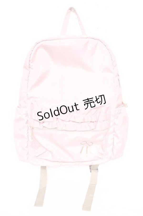 画像1: m petit by misako / TT*AM*フリルリュックサック  中桃 Y-26-01-16-024-LO-BG-SZ-ZTK021 (1)