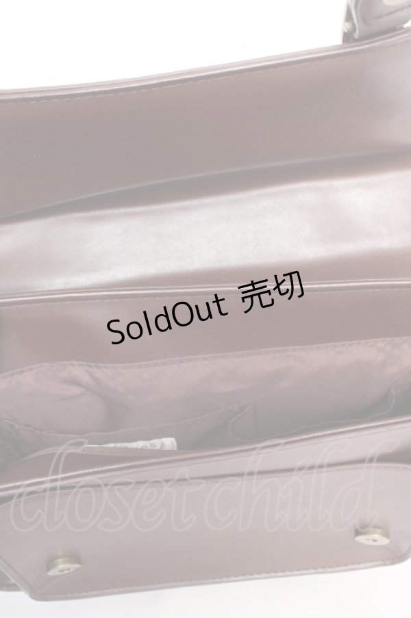 画像3: axes femme / 型押しサッチェルバッグ  茶 Y-26-01-16-025-AX-BG-SZ-ZY (3)