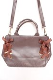 画像1: m petit by misako / AMレースアップ 2WAY トートバッグ  茶 Y-26-01-16-026-LO-BG-SZ-ZY (1)