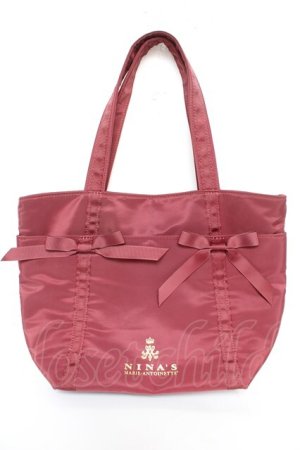 画像: m petit by misako / NINA’Sコラボリボントートバッグ  濃赤 Y-26-01-16-030-LO-BG-SZ-ZY