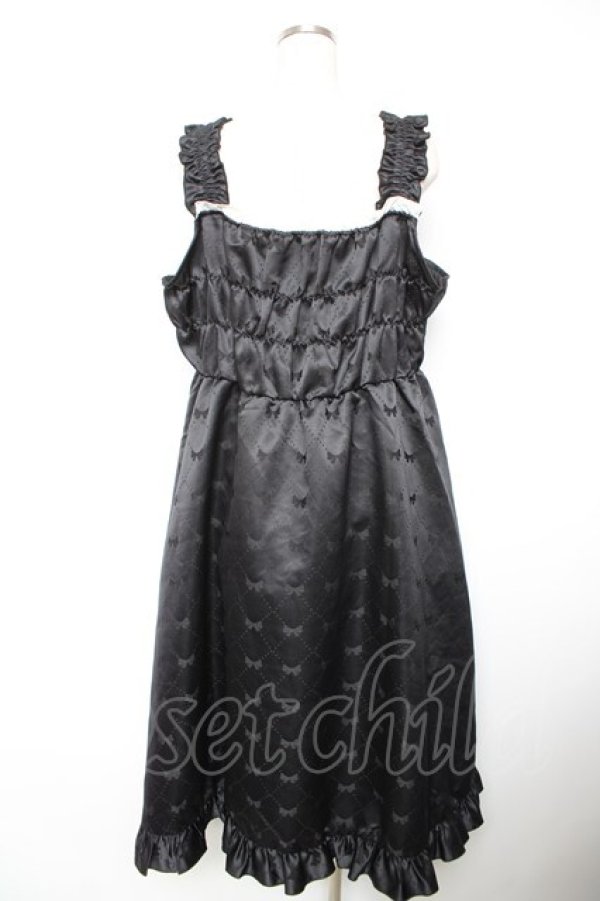 画像2: Cherirulu Chocola / TT*MINリボンジャンパースカート  黒 Y-26-01-18-051-LO-OP-SZ-ZY (2)