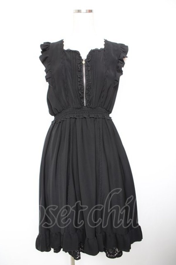 画像1: axes femme / ジップデザインワンピース M 黒 Y-26-01-18-052-AX-OP-SZ-ZY (1)