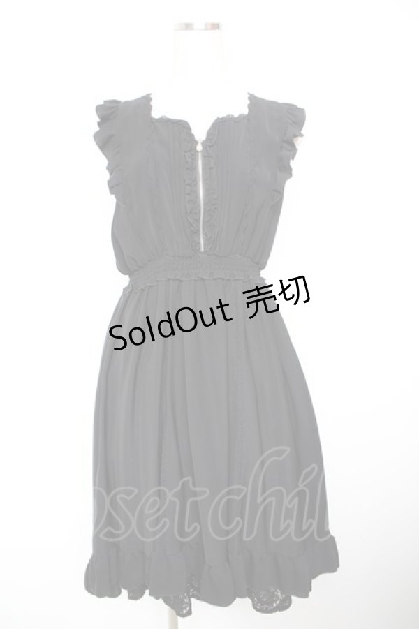 画像1: axes femme / ジップデザインワンピース M 黒 Y-26-01-18-052-AX-OP-SZ-ZY (1)