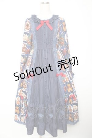 画像: Chalmiere / クリスマス柄ワンピース  ネイビー Y-26-01-18-058-LO-OP-SZ-ZT0214D